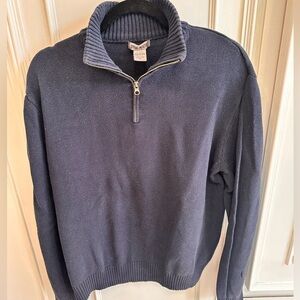 Spring + Mercer Men's Dark Blue Quarter zip Sweater